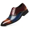 Zapatos de Hombre de Color a Juego de Nueva Temporada de Primavera y Otoño Zapatos de Cuero Tallado Transpirables de Moda Versátiles Zapatos de Cuero para Vestir de Negocios Boda