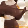 Base de Maquillaje Líquida, Aromaterapia, Cuidado de la Piel y Ropa de Belleza Set, Manga Larga Base Invisible, Cuello Redondo Sin Marcas, Alta Elasticidad, Calidez y Versatilidad 1303