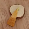 Anel de puxar 8cm fio dourado chapéu canelado borla borla marcador de página pingente sachê diy sachê borla leque borla
