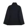 Atacado de Fabricante de Roupas Femininas Transfronteiriças Moda Nova Outono e Primavera Elegante Casaco Jaqueta Curto de Lã Gola Alta F6
