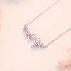 Colar de prata esterlina 925 com laço, design de nicho feminino, luz, luxo, estrela, borla, corrente de clavícula, estilo ins, pingente de amor