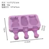 Molde de Helado de Verano Paleta de Helado Casero Silicona Abrasiva Dibujos Animados Paleta Casera Molde para Paletas DIY