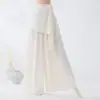 Pantalones Falda de Dos Piezas con Cintura Ajustable, Caída Fluida, Inspirados en Danza Clásica China, Pantalones de Baile Pierna Ancha para Danza Moderna, Yoga