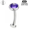 G23 Titanio Rosca Interna Zircón Flash Uña para Ombligo Transparente Uña Hueso Enterrado F136 Anillo para Ombligo Joyería para Piercing al Por Mayor