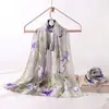 Bufanda de Seda Suave Nueva con Doble Estampado 70*180 Tamaño Grande Bufanda Larga para Mujer, Amigable con la Piel, Transpirable, Tacto de Lujo, Bufanda Chal