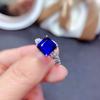 Anillo de princesa con diamantes de imitación de granate rojo, muy popular en venta en vivo, con zafiro real cuadrado chapado en platino, joyería de moda para mujer.