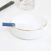 Juego de Tres Piezas de Vajilla Cerámica Dorada para Restaurante de Hotel, Vajilla para Sala Privada de Club, Platos de Porcelana Ósea, Tazones con Forma de Ala, Tazas de Té, Cucharas, Juego de Cuatro Piezas
