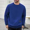 Talla Europea Otoño e Invierno Nuevo Exportación Delgado Cuello Redondo Manga Larga Cuadrado a Cuadros Personalizado Estilo Europeo y Americano Casual Camiseta Base para Hombre