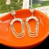 Brincos de Pino em Prata 925 Novos Moda Europeia e Americana Exagerados Super Brilhantes Diamante Zircônia Strass Oval Longo Elegantes