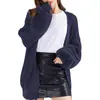 Suéter de punto para mujer Amazon, nuevo cárdigan de punto liso para otoño e invierno, de un solo botón, talla grande, corte holgado, moderno