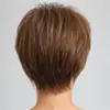 Peluca de comercio exterior europea y americana de Temu para mujer, cabello corto roto castaño, peluca de fibra química con mecanismo, fabricantes de tocados, pelo de generación en stock