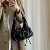 Bolsa tote feminina vintage simples de grande capacidade, estilo coreano, bolsa de ombro feminina moderna para o dia a dia