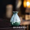 Vaso Cerâmico Esmaltado em Forno Estilo Antigo para Hidroponia, Estilo Chinês Clássico, Mini Vaso Retrô para Flores Secas, Pequeno Recipiente para Flores, Ornamento de Mesa de Chá