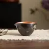 León Despertando Negro Shino con Incrustaciones de Oro y Plata Jugando a la Pelota Taza Gongdao Taza de Té Cerámica Taza de Té Even Dispensador de Té Accesorios para el Hogar Set de Té Gongfu
