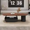 Mesa de centro de madeira maciça estilo vintage, estilo retrô, luxo simples e leve, adequada para salas de estar pequenas, novo modelo com toque de alta qualidade