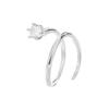 Anillo de Diamante Redondo Shining Carat Simple Atmosférico Lujo Sentido de Suspensión Anillo de Zirconia Anillo Fino Multicapa Giratorio para Mujer Anillo de Cola