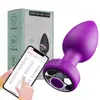 App Controle Remoto Sem Fio Plug Anal Silicone Macio Plug de Expansão Anal para Homens e Mulheres Brinquedos Sexuais Adultos Fábrica Sm