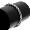 Colar Pulseira Corda Torcida Prata Nova 4mm Transfronteiriça para Homens, Conjunto de Joias Torcidas da Moda para Mulheres Corrente Torcida