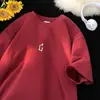 Camiseta de Manga Curta Masculina Verão Design de Nicho Nova Meia Manga High Street Tendência Solta Camiseta Masculina Tendência de Verão