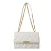 Bolsa de ombro com textura da moda para mulheres 2024 nova tendência all-match bolsa mensageira com corrente design de nicho bolsa pequena quadrada de ombro