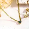 Collar de Acero Inoxidable con Forma de Corazón de Moda para Mujer con Diamantes Engastados a Mano, Set de Joyería de Moda Europeo y Americano