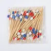 Palillos de cóctel desechables creativos de colores con forma de estrella de cinco puntas, al por mayor, para decorar bandejas de postres y fruteros