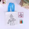Regalos de Actividad Festiva para Niños de Preescolar Bolsa de Graffiti Dibujada a Mano con Dibujos Animados Bolsa de Lienzo de Coloración DIY Dibujada a Mano Almacenamiento