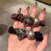 Elegante Scrunchie Negro Plisado con Aleación de Alta Elasticidad para el Cabello, Sencillo Sujetador de Cola de Caballo, Banda para Moño