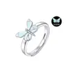 Anillo de Luz de Mariposa para Mujer Diseño de Nicho Lujo Ligero Sentido de Alta Gama Mariposa Luminosa Anillo Abierto Anillo para Mejor Amiga ins Hada