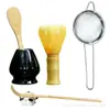 Conjunto de Batedor de Chá Matcha de Plástico, Ferramentas para Fazer Chá da Dinastia Song, Suporte para Batedor de Chá, Mexedor, Pincel Matcha de Bambu Japonês, Conjunto em Caixa de Presente