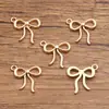 14 Tipos de Accesorios para Joyería DIY de Aleación Color Oro Kc que Conserva el Color, Colgantes de Moño Huecos Lindos y Modernos Variados