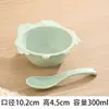 Tazón de Bocadillos de Paja de Trigo Japonés para Niños Vajilla para Bebés Tazón para Comer Anticaída Dibujo Animado Lindo Búho Tazón con Cuchara