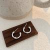 Pendientes geométricos multilínea en forma de C de estilo coreano Suheng de Corea del Sur para mujer, de plata de ley S925, con diseño simple y moderno, pendientes Mori