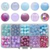 Contas redondas de 8MM cor cristal vidro contas série cor contrastante 10 grades embalado em caixa acessórios para joias DIY pulseira colar brincos