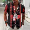 Comércio Exterior Amazon Venda Quente Camisa Masculina com Estampa Digital 3D Dia Nacional Canadense Manga Curta com Bolso Canguru Calças