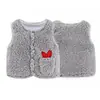 Chaleco de Terciopelo para Bebé Otoño e Invierno para Niños y Niñas Chaleco de Imitación Cachemir Corazón para Bebés Chaleco Grueso Cálido para Niños
