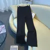 Calça Boca de Sino Preta Simples Emagrecedora Feminina 2026 Outono/Inverno Nova Cintura Alta Cobre o Quadril Calça Longa Moda Versátil Casual