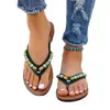 Chanclas bohemias verano dulces con cuentas cómodas talla grande estilo étnico sandalias planas