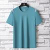 Camiseta esportiva masculina de verão 2025, nova, elástica, de seda gelada, plus size, manga curta, casual, para todos os tipos de esportes, fitness