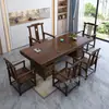 Nova Mesa de Chá de Madeira Maciça Estilo Chinês Placa Grande Conjunto Integrado de Mesa de Chá e Cadeira Combinação Mesa de Armazenamento de Chá para Escritório Doméstico