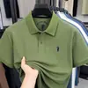 Camisa Polo de Algodão Puro de Manga Curta para Homens 2026 Verão Novo Estilo de Moda Gola Lapela Pônei Bordado Logo Pique Camiseta Respirável para Homens