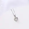 Beixi Joyería de Plata Plata de Ley S925 Corazón Inteligente que Late Corazón Destello Diamante Collar Simple Accesible Lujo Cadena Clavicular para Mujeres