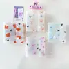 Urso Branco Leitoso Botão Duplo 3 Furos Mini Álbum de Cartões A8 Glitter 3 polegadas Grade Única Armazenamento Álbum de Fotos Bolsa com Zíper Planejador de Folhas Soltas