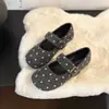 Sapatos Mary Jane polka dot retrô da moda para mulheres, coleção outono 2026, com sola macia, antiderrapantes, baixos, com uma tira, sapatos casuais femininos