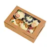 Caja de Pastelería Occidental con Ventana, Caja Transparente para Cupcakes, Caja de Empaque para Pasteles de Copo de Nieve de Galleta, Caja para Llevar Tartaletas de Huevo, Caja Biodegradable para Postres