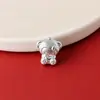 Pulsera Tejida de Cuerda con Cuentas de Plata de Ley 999 Cuerpo Completo Hello Kitty Doce Animales del Zodiaco Woven Rope DIY Dibujos Animados Plata Pura Gato KT Cuentas Sueltas Accesorios