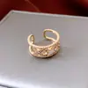 Anillo Abierto Calado de Cruz con Zirconia y Nácar Estilo Francés, Anillo Sencillo y de Lujo Ligero para Dedo Índice, Joyería Moderna y Elegante, Diseño de Nicho