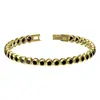 Moda Europeia e Americana Luxo Leve Pulseira com Zircônia 3A Incrustada Venda Quente na Amazon Pulseira Tennis de Aço Inoxidável com Contas Incrustadas Internamente