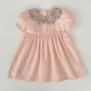 Vestido de Menina Estilo Coreano Verão Floral Gola Boneca Macacão para Bebê Vestido de Menina