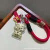 Chaveiro de Ouro Puro 999, Chaveiro Moderno e na Moda, Pingente para Bolsa de Celular de Desenho Animado, Disponível para Atacado